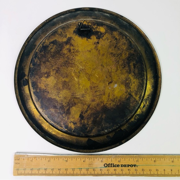 Vintage Egypt Cleopatra Brass Plate Decorative Wall Hanging Display Decor plaque - Picture 3 of 4